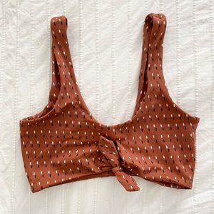 Something Navy Rust Dot Bikini Top S